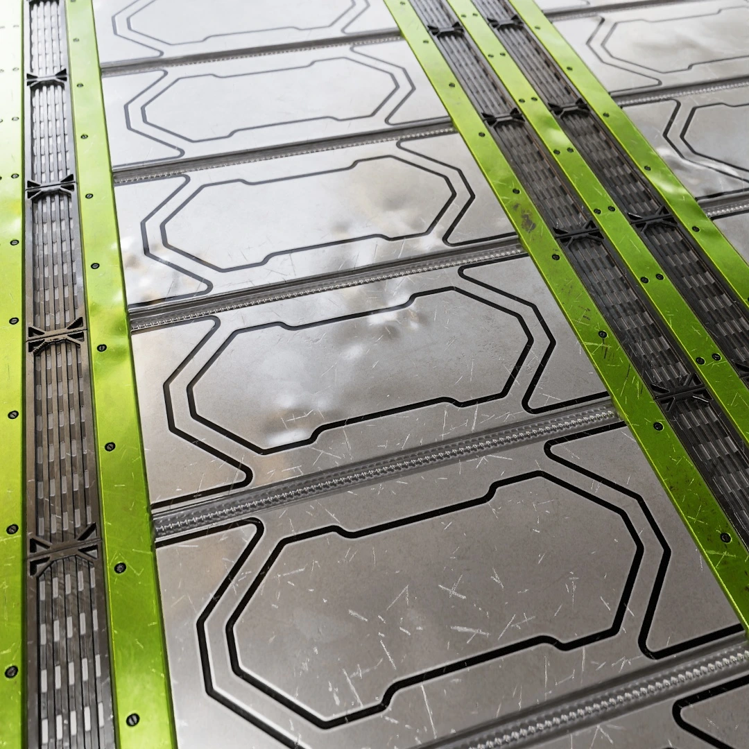 Futuristic Damaged Scratched Metal Floor Texture