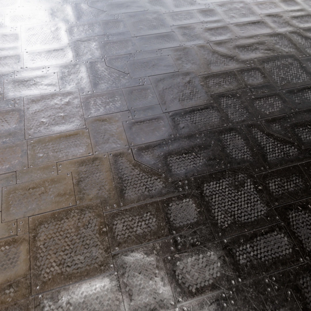 Futuristic Industrial Metal Floor Texture