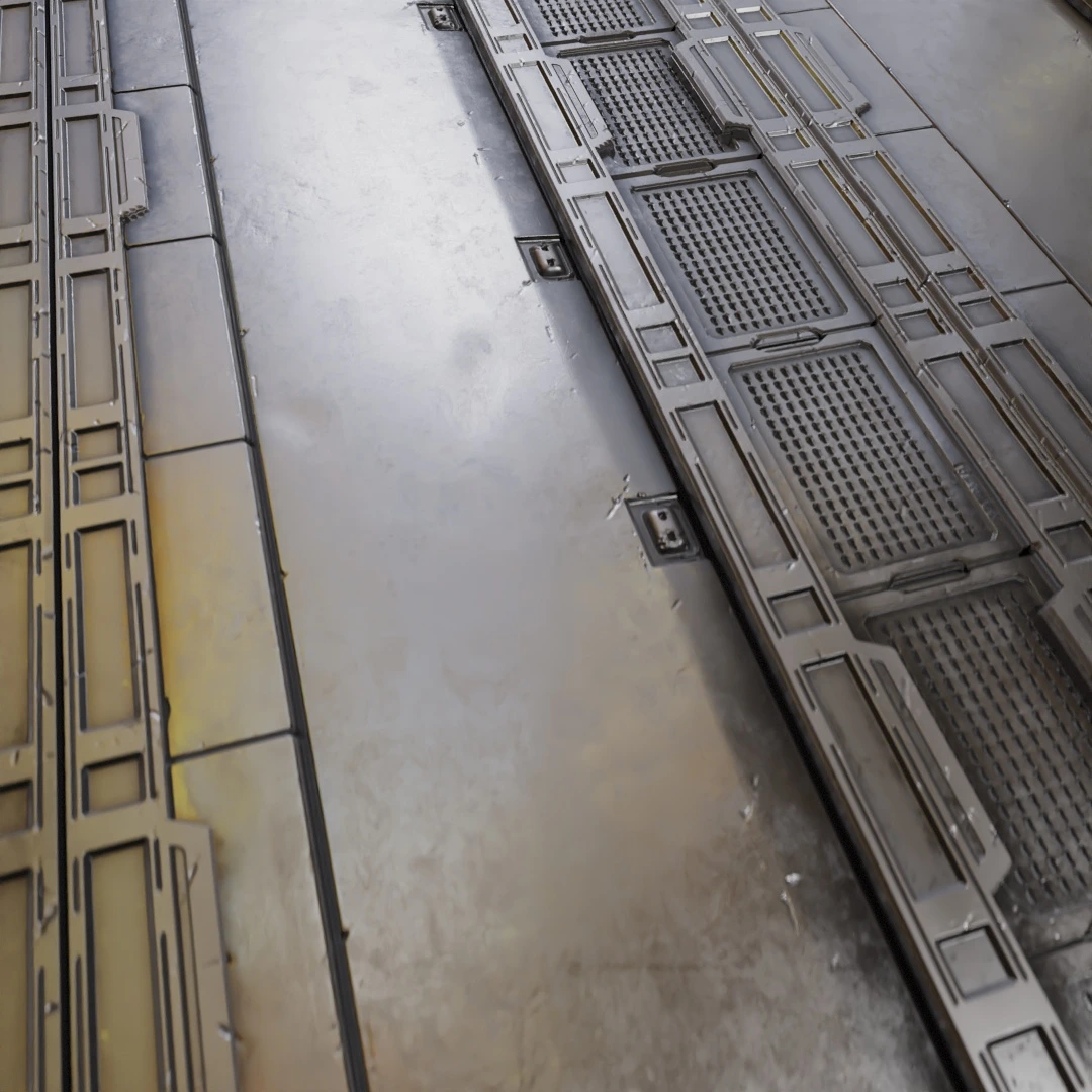 Futuristic Metallic Grunge Floor Texture