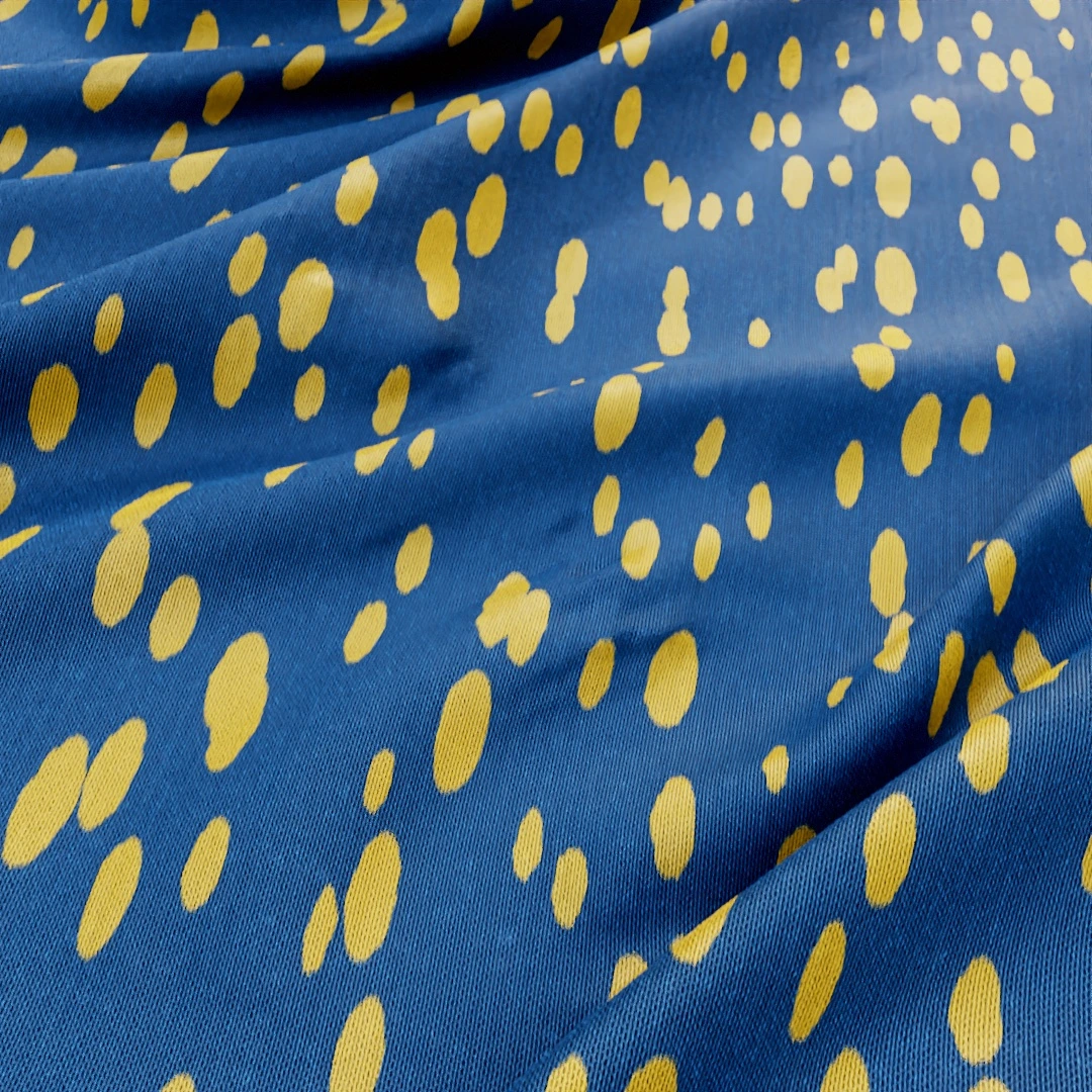 Golden Dappled Navy Fine Fabric Texture
