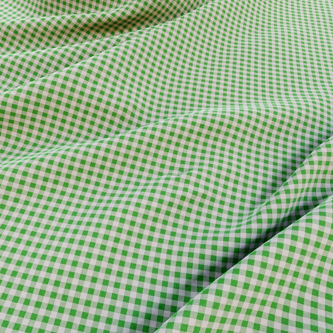 Green White Gingham Checkered Fabric Texture