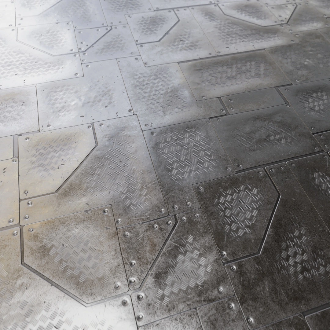 Metallic Sci-Fi Metal Floor Texture