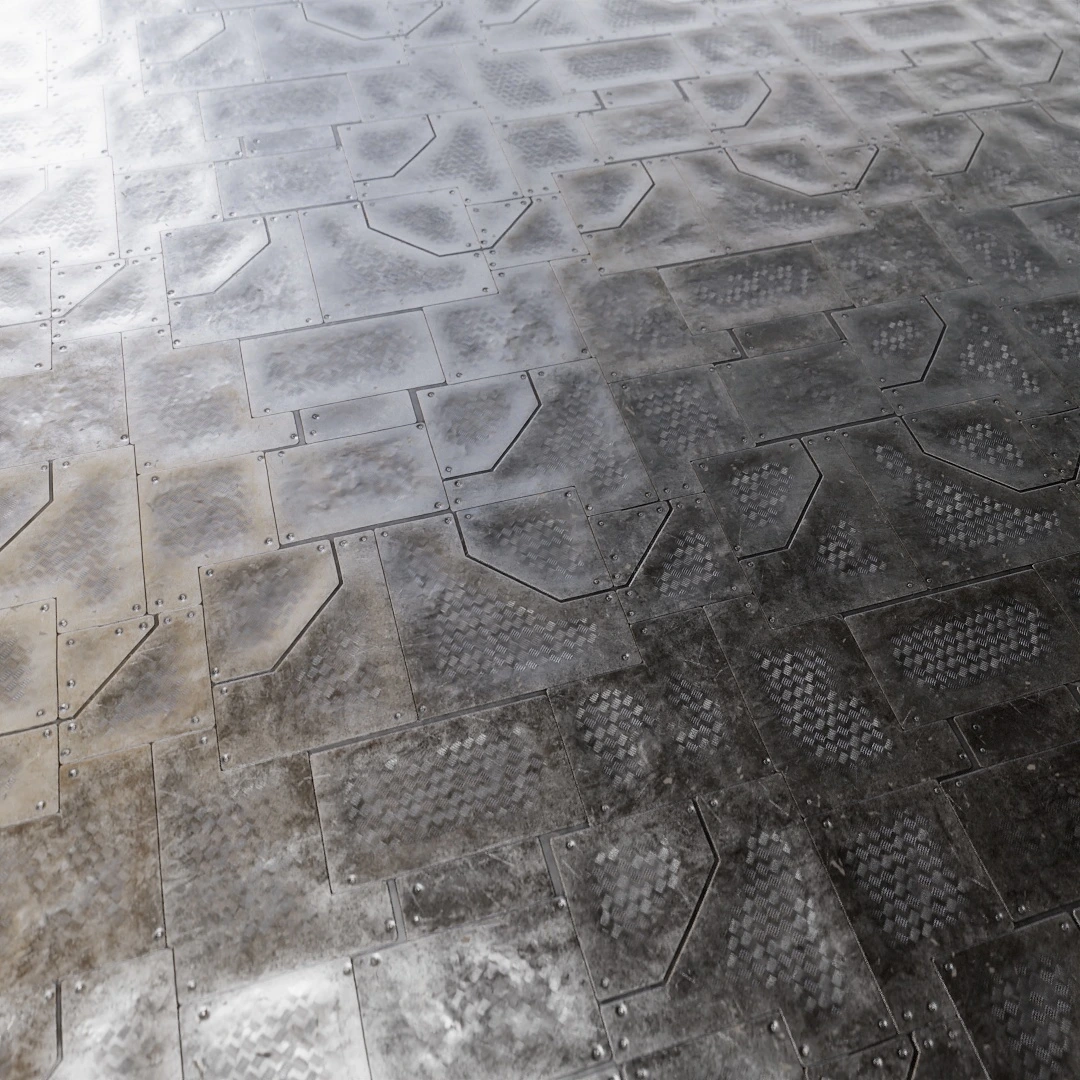Metallic Sci-Fi Metal Floor Texture