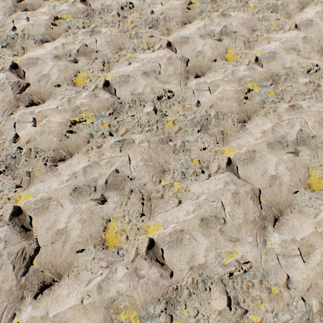 Mossy Volcanic Rock Ground Texture