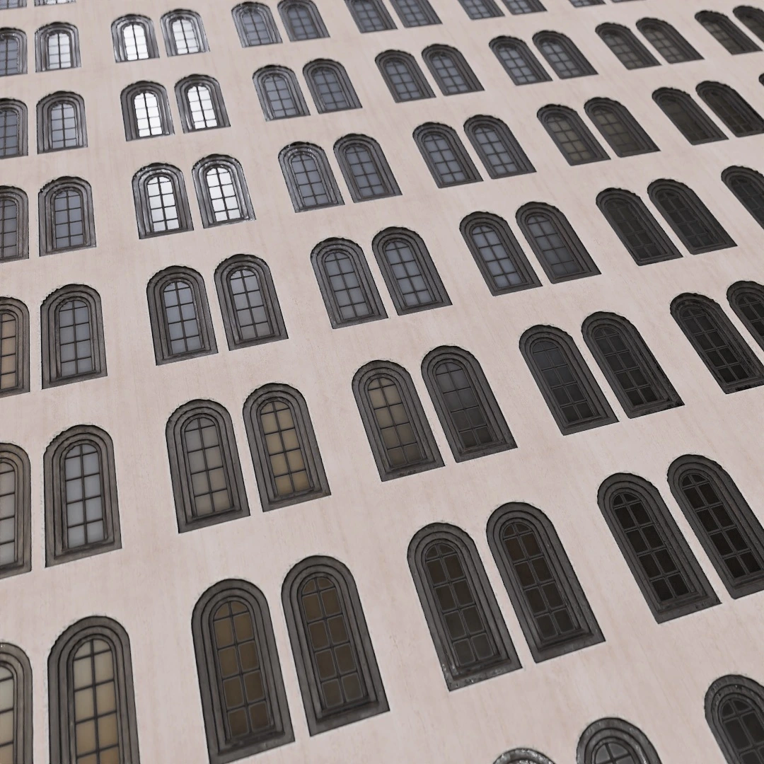 Old Arched Window Facade Texture
