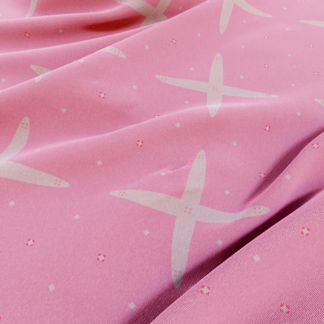 Pastel Pink Starry Clean Fabric Texture
