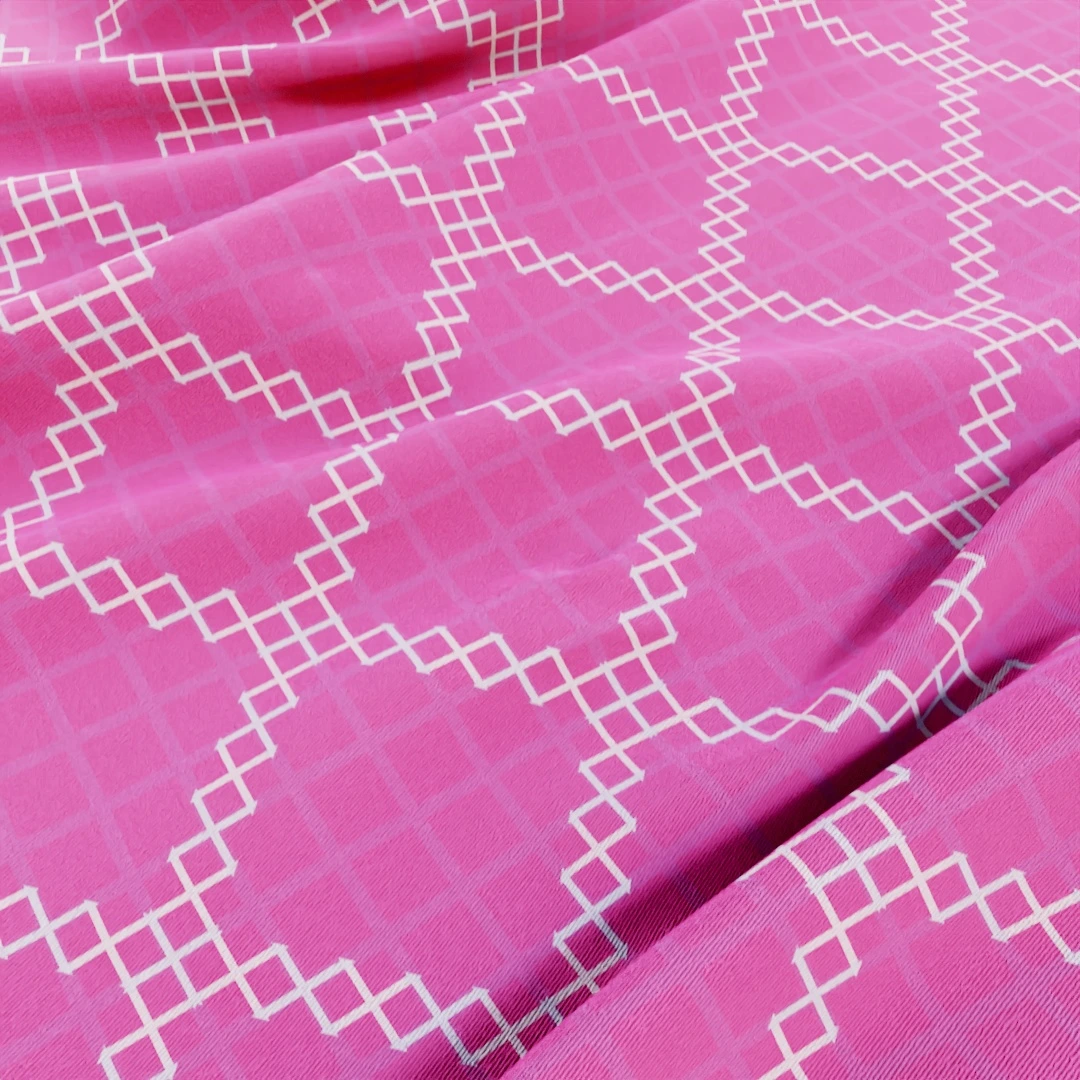 Pink Geometric Woven Fabric Texture