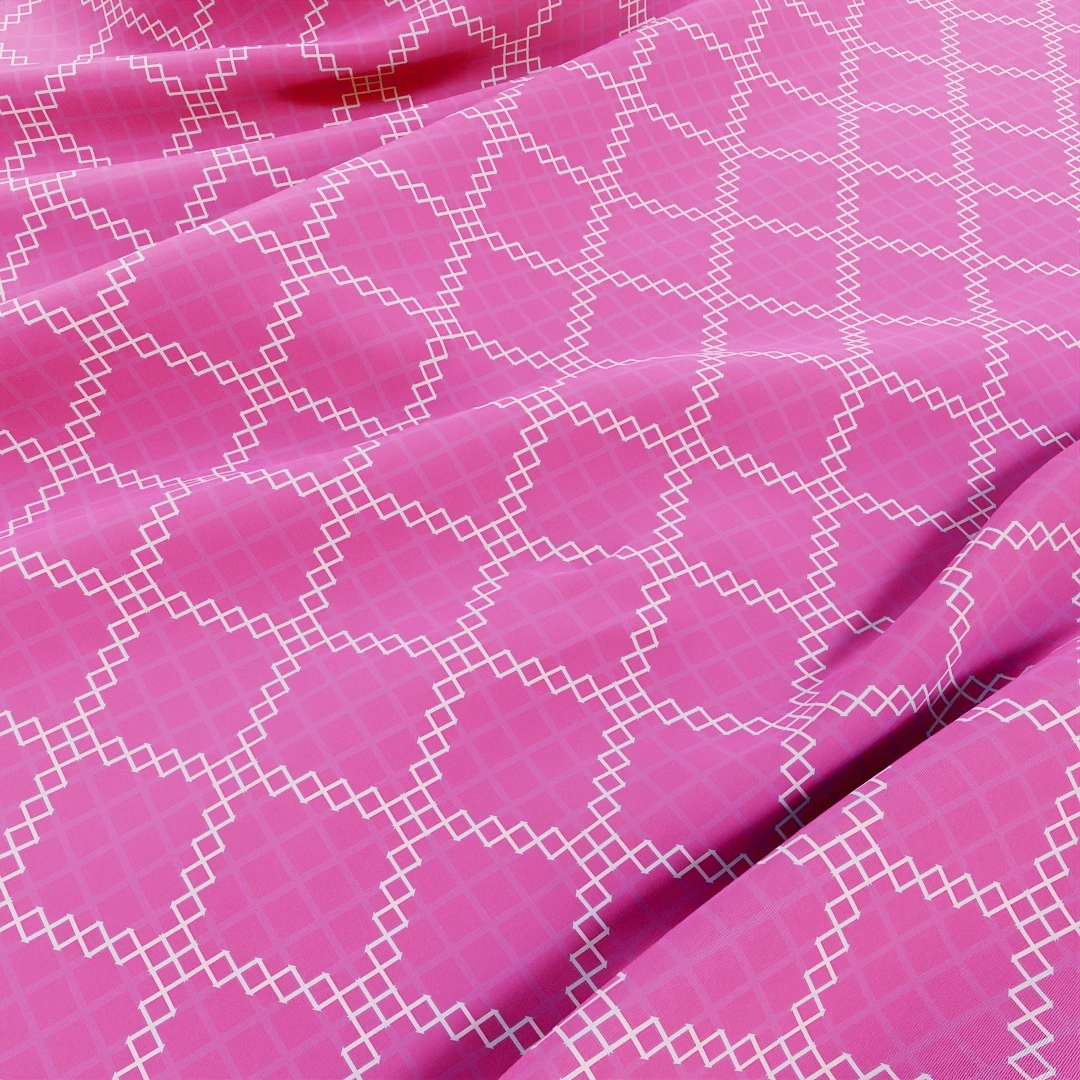 Pink Geometric Woven Fabric Texture