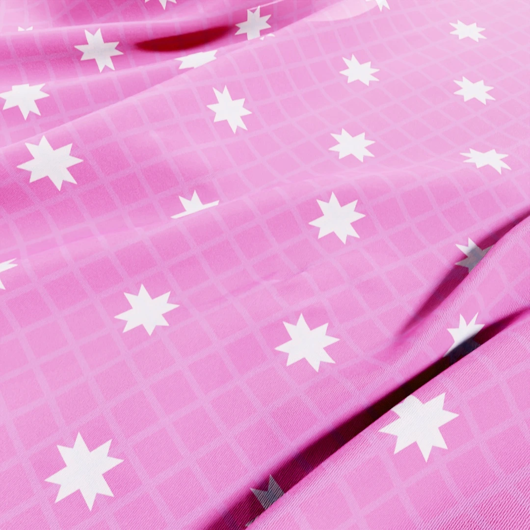 Pink Star Patterned Clean Fabric Texture