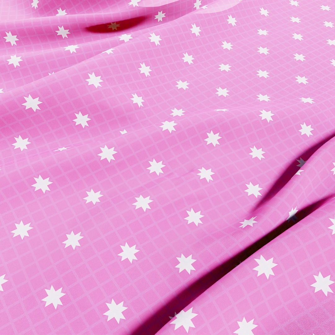 Pink Star Patterned Clean Fabric Texture