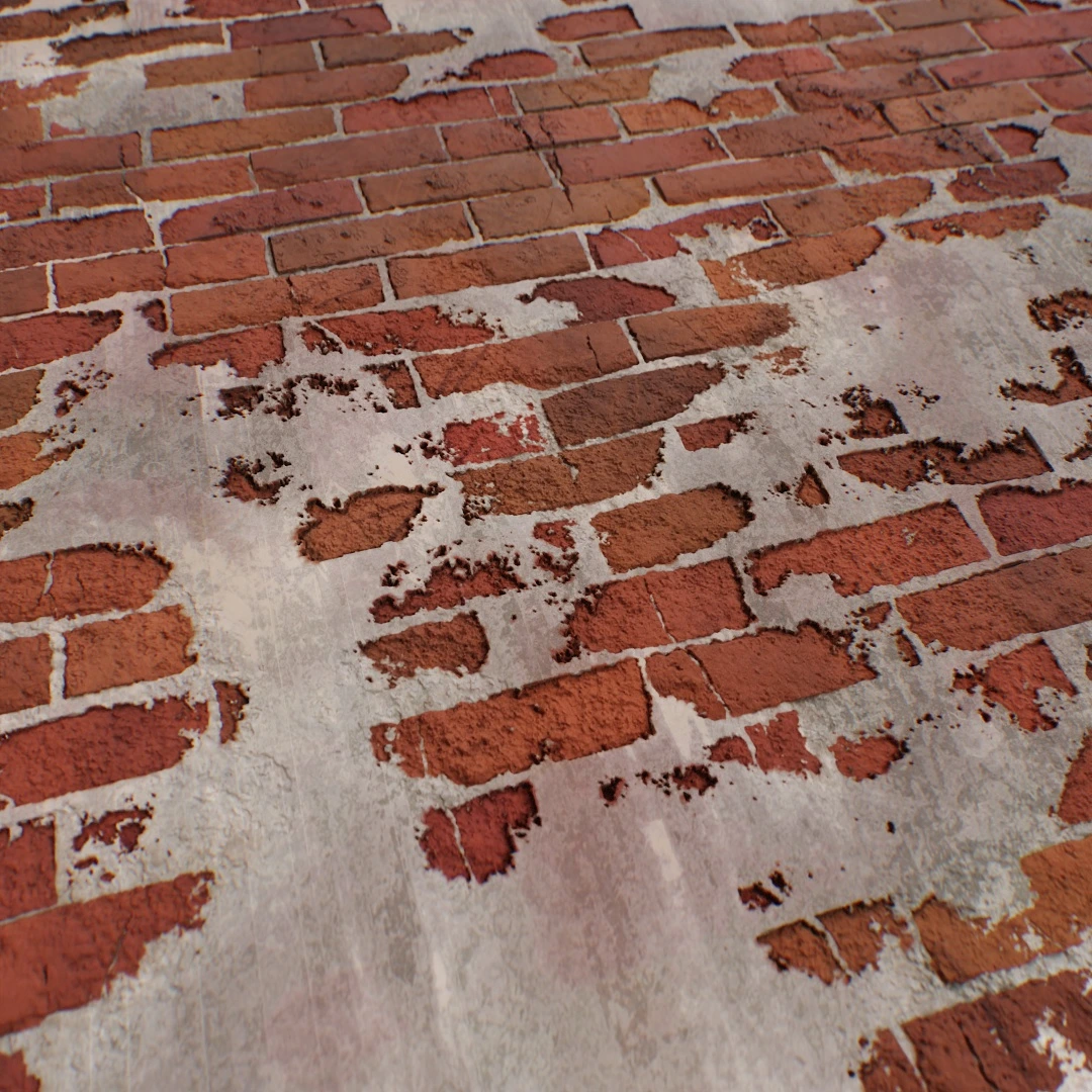 Plastered Red Brick Wall Texture