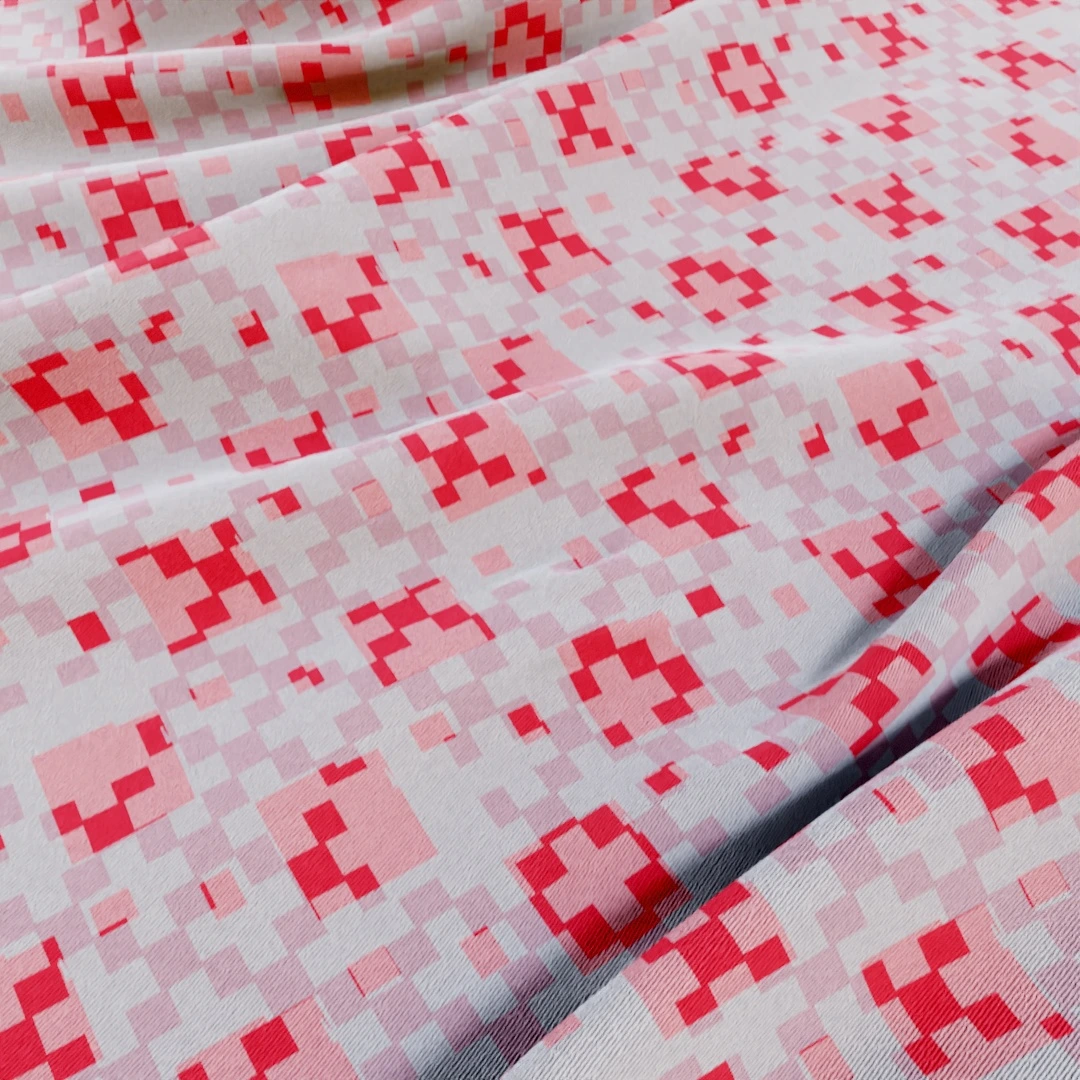 Red Pixelated Geometric Pattern Fabric Texture