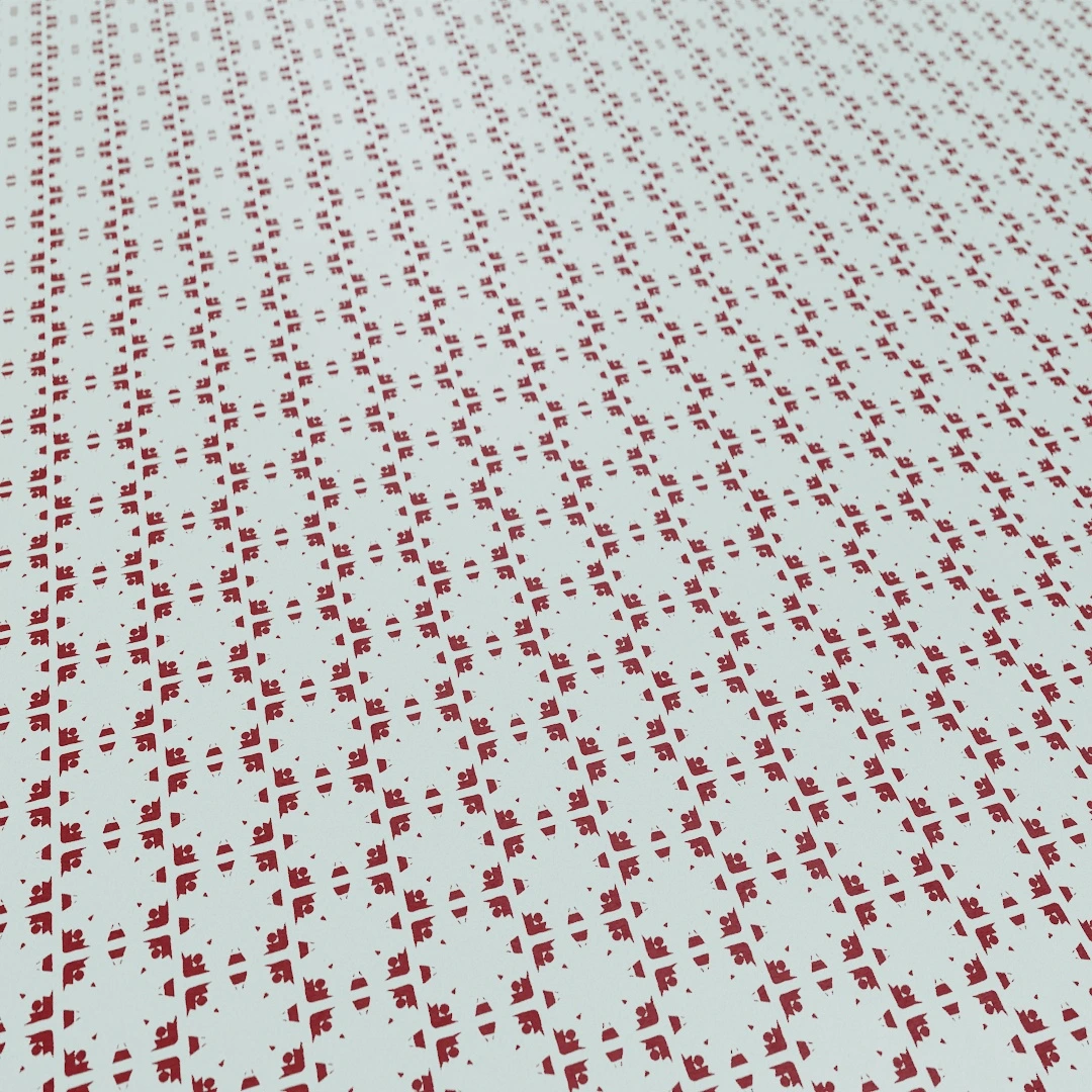 Red White Geometric Patterned Wall Texture