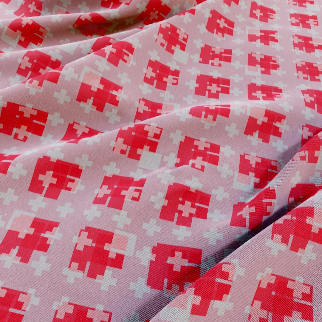 Rosy Crosshatch Vintage Fabric Texture
