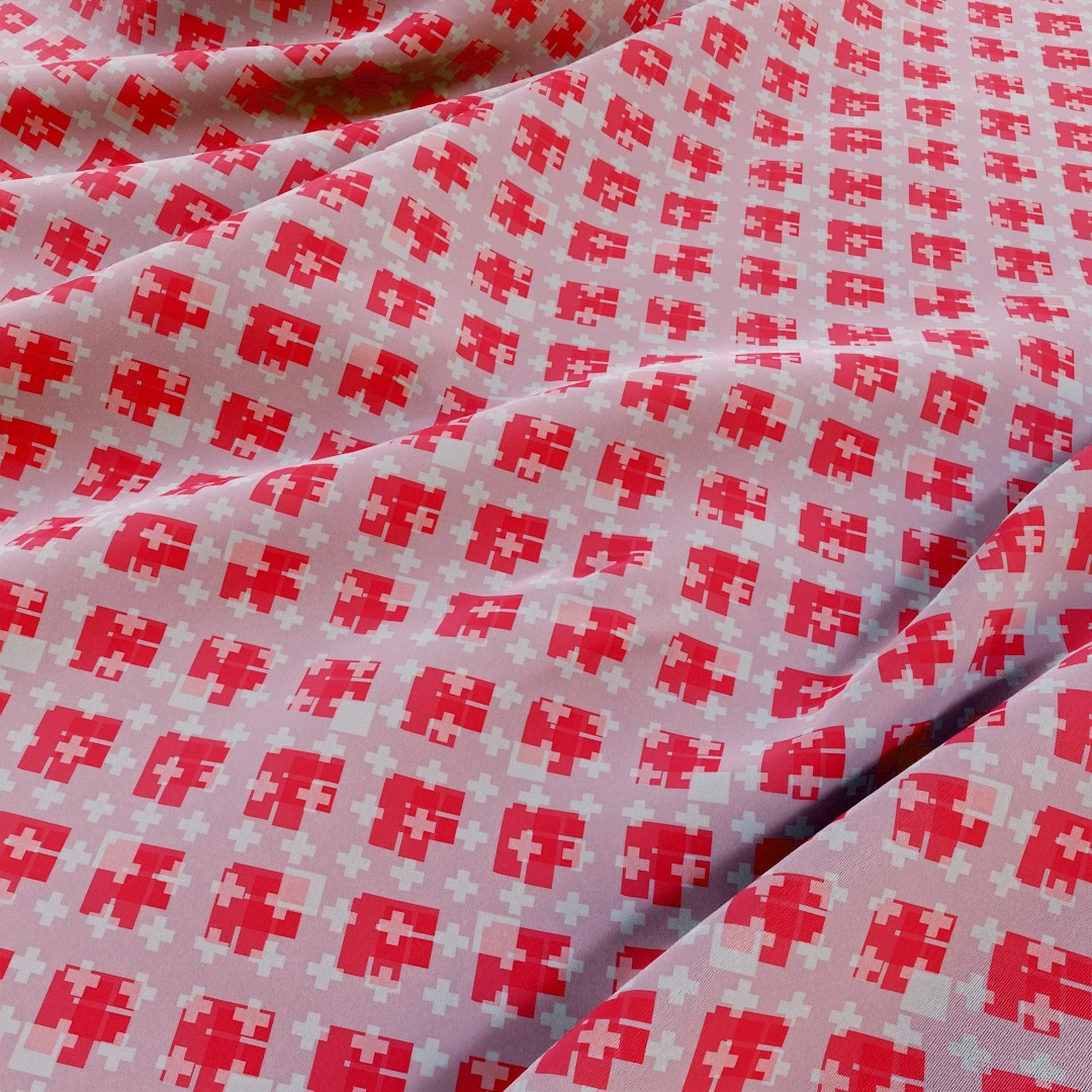 Rosy Crosshatch Vintage Fabric Texture