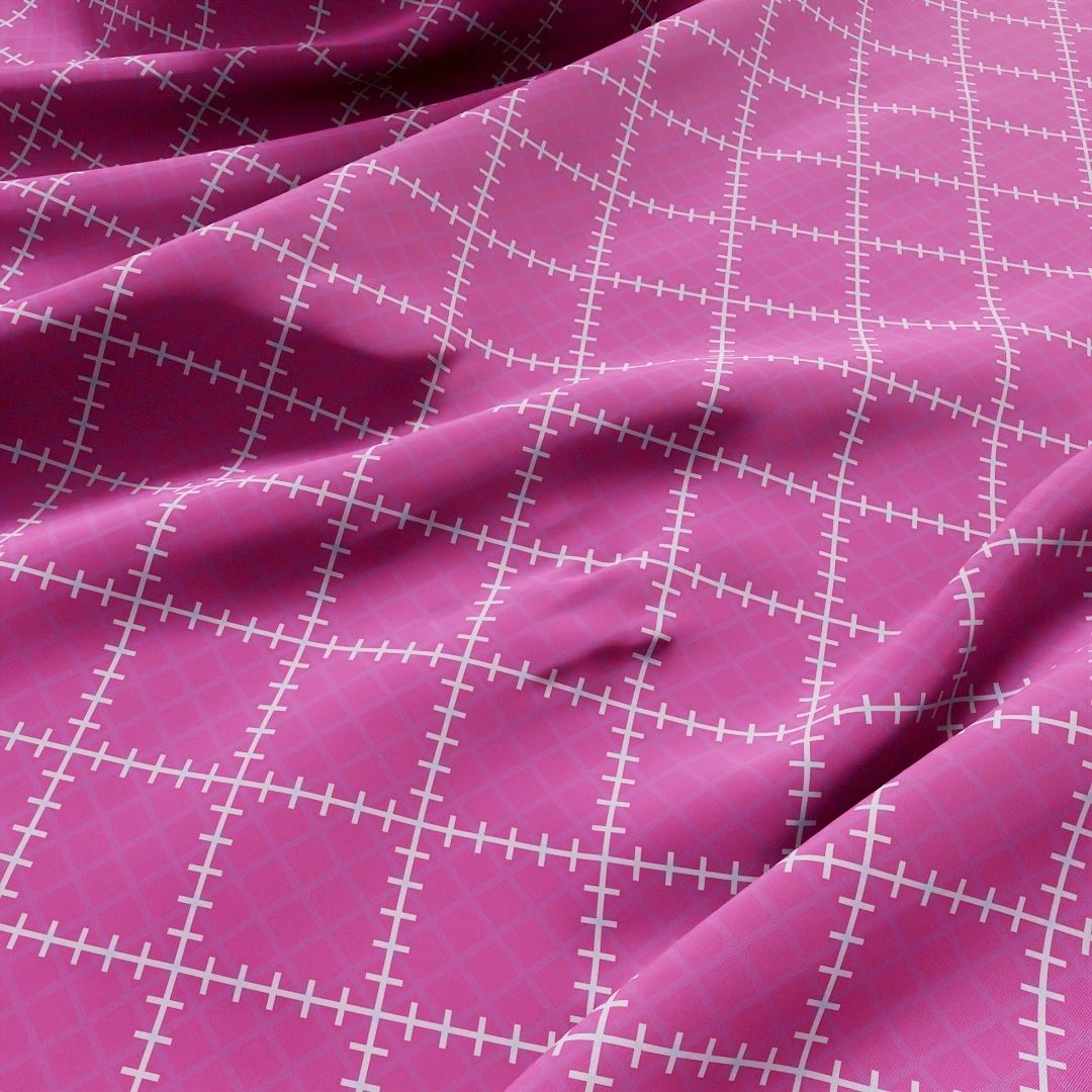 Rosy Stitched Geometric Fabric Texture