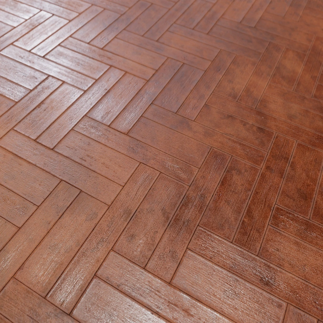 Rustic Cognac Oak Herringbone Parquet Texture