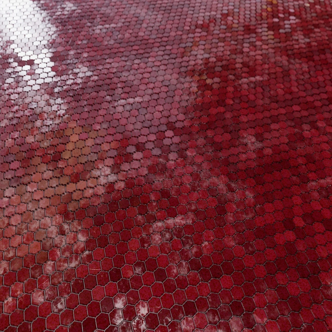Rustic Crimson Hexagon Texture
