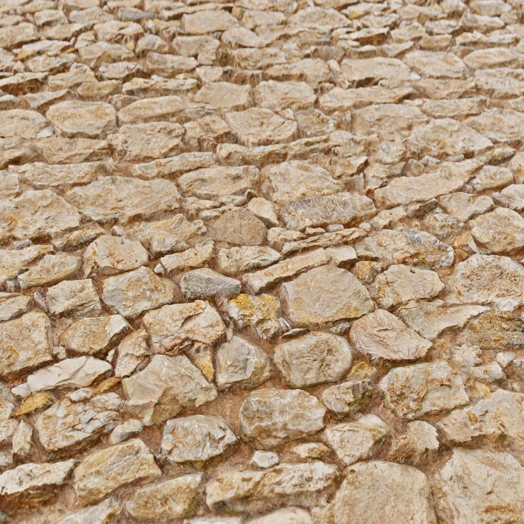 Rustic Stone Mosaic Wall Texture