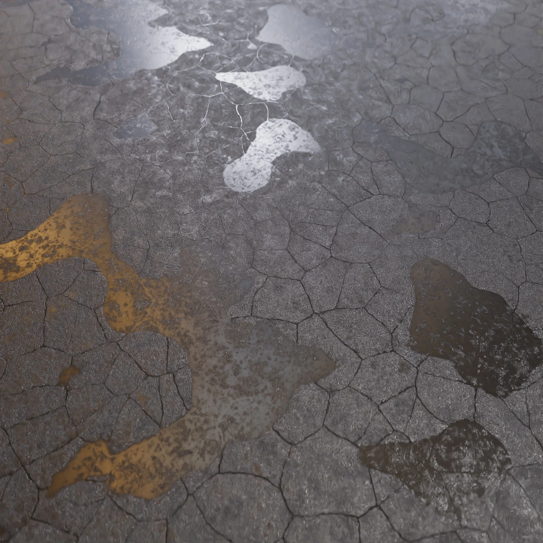 Single Lane Icy Asphalt Texture