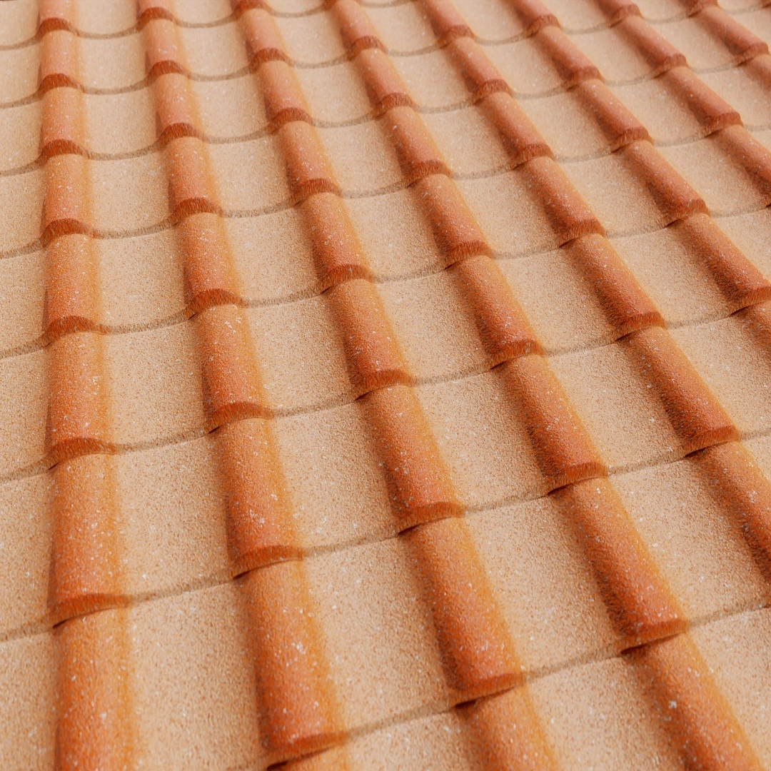 Terracotta Scalloped Shingle Roof Texture