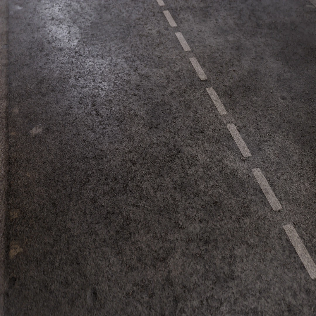 Two Lane Dark Wet Asphalt Road Texture