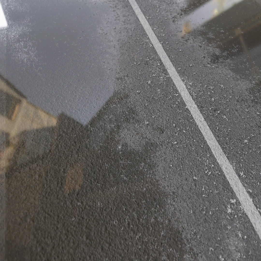 Two Lane Rain Soaked Asphalt Road Texture