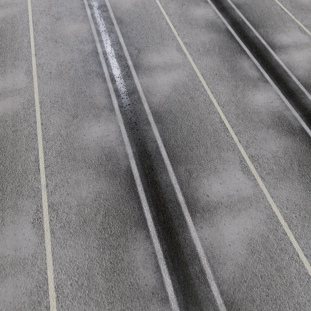 Two Lane Weathered Gray Asphalt Texture