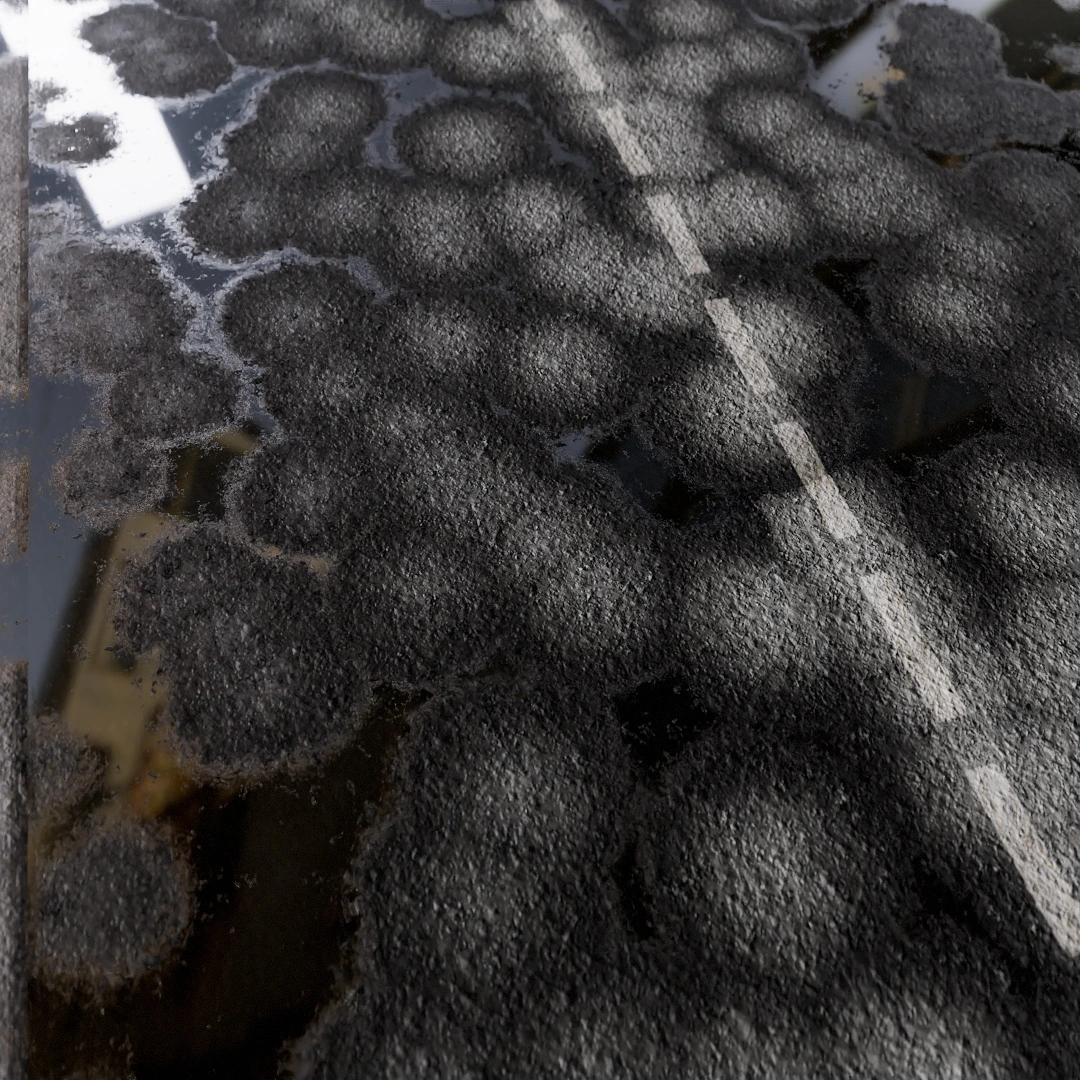 Two Lane Wet Asphalt Road Texture
