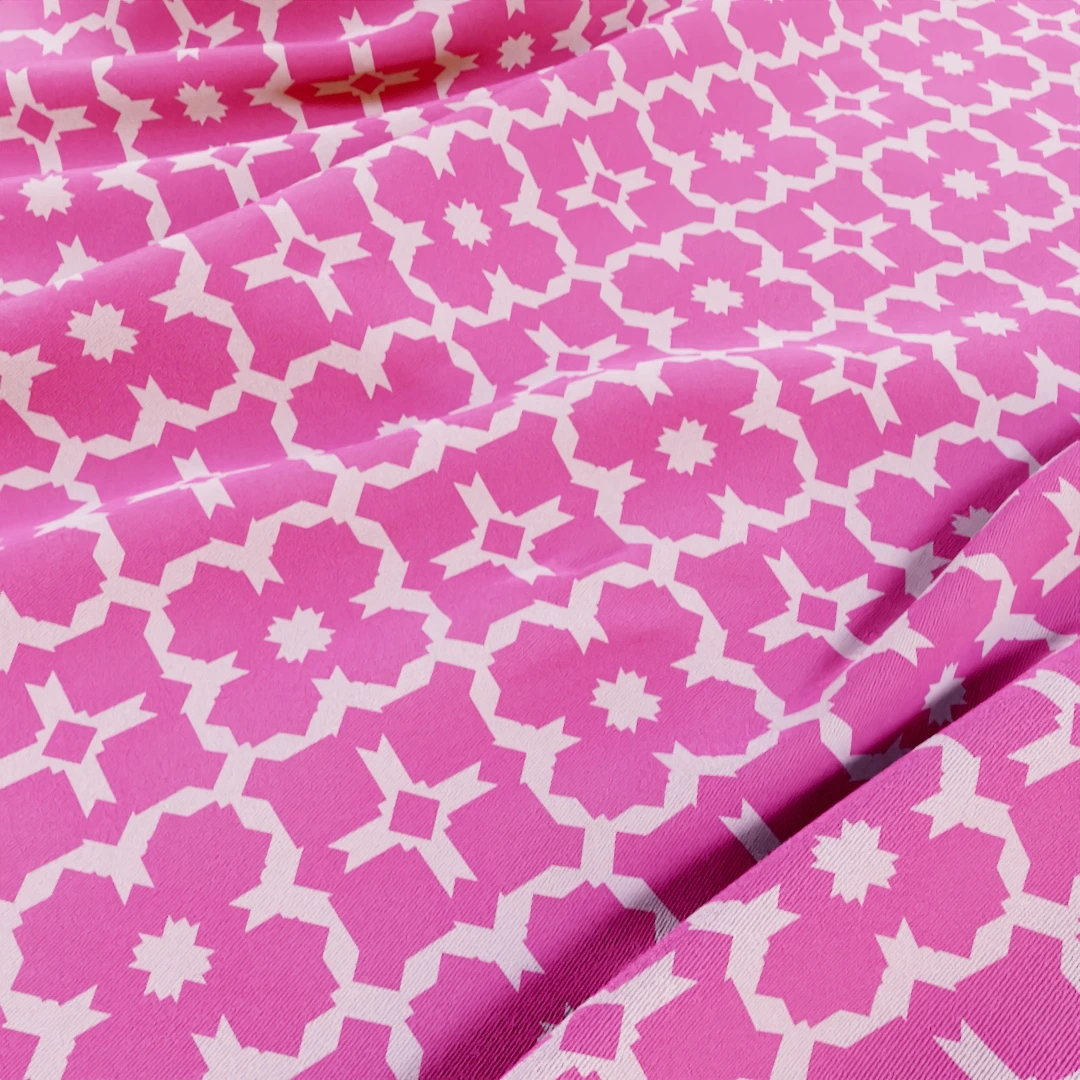 Vibrant Pink Geometric Patterned Fabric Texture