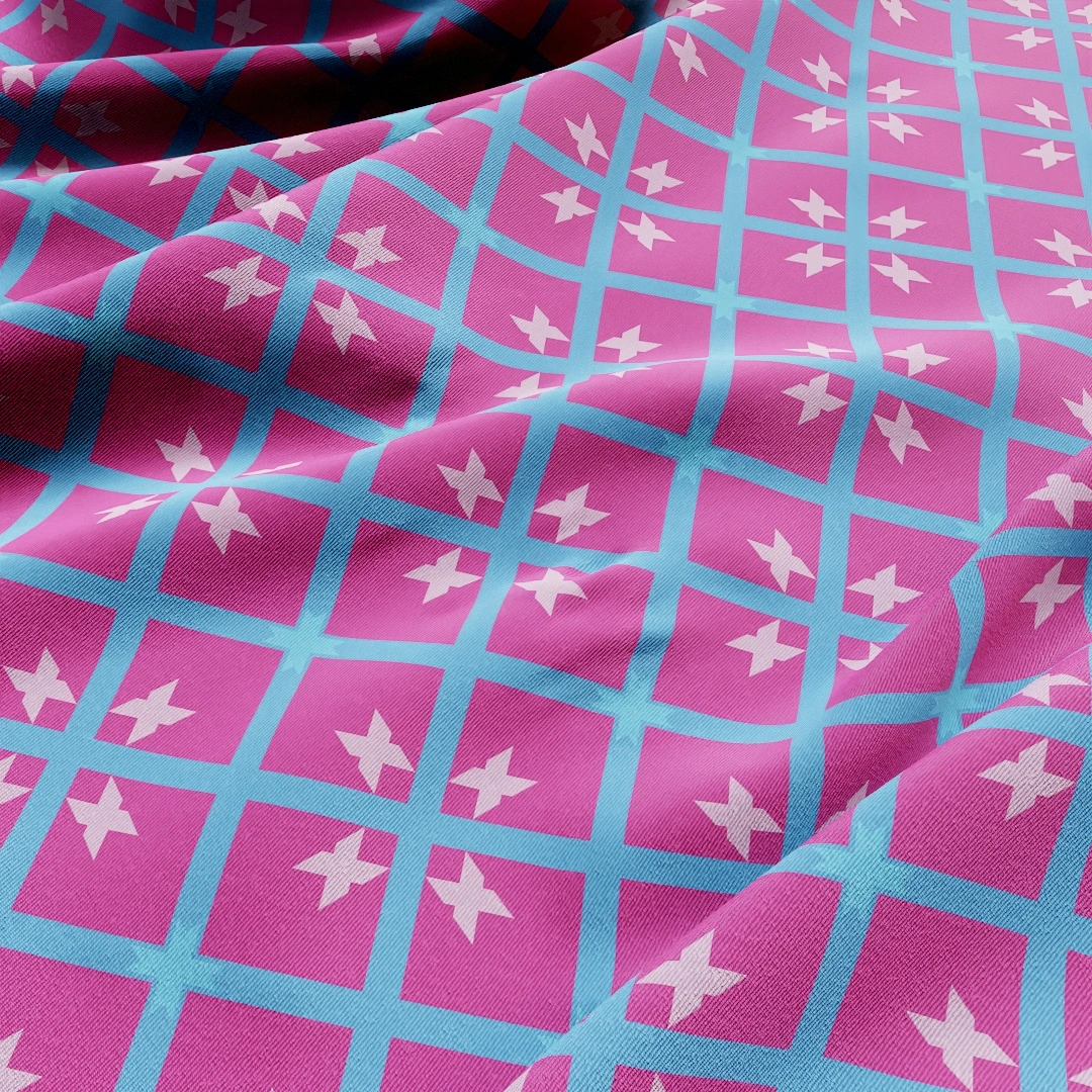 Vibrant Pink Geometric Star Fabric Texture