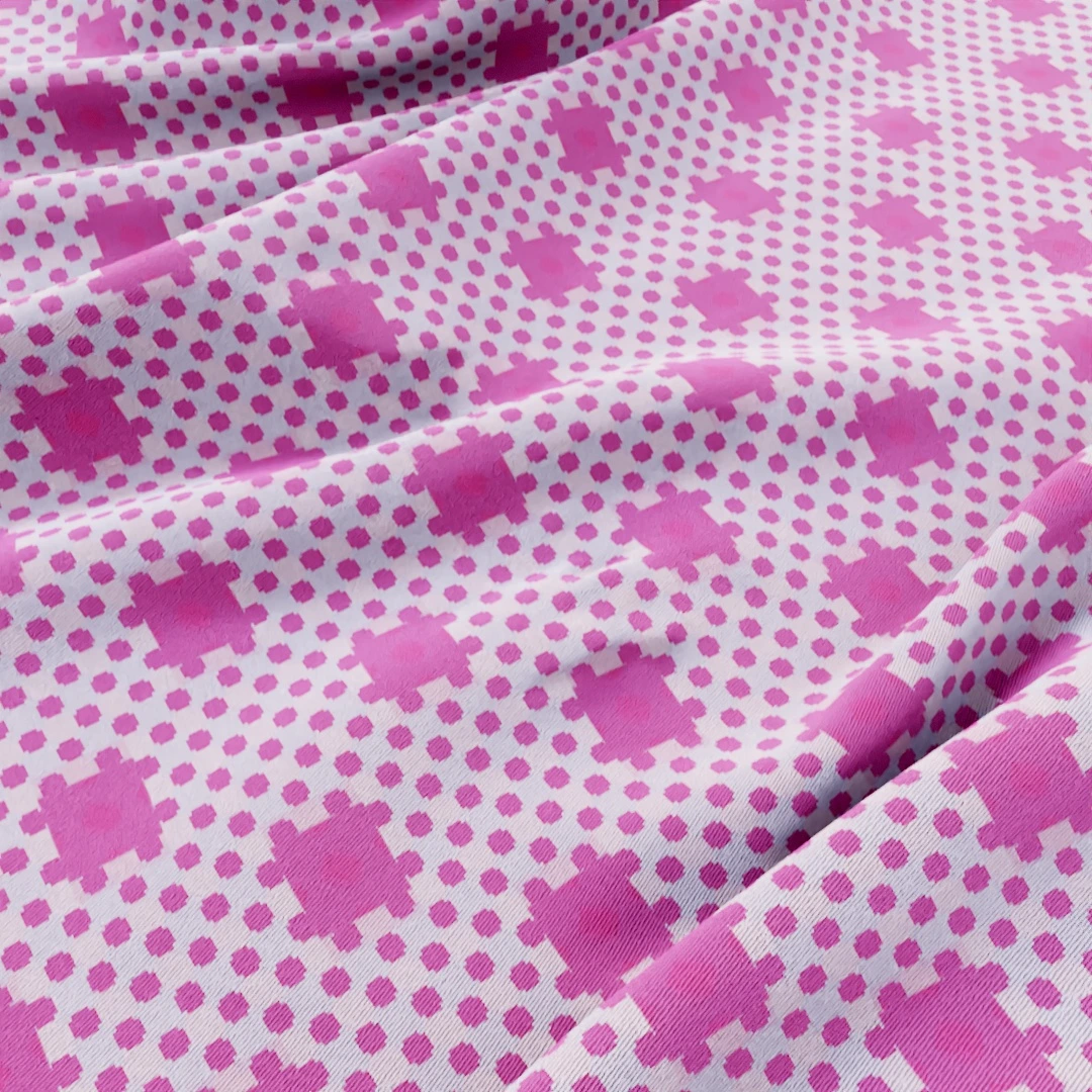 Vibrant Pink Piglet Patterned Fabric Texture