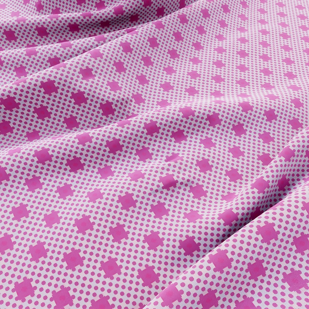 Vibrant Pink Piglet Patterned Fabric Texture