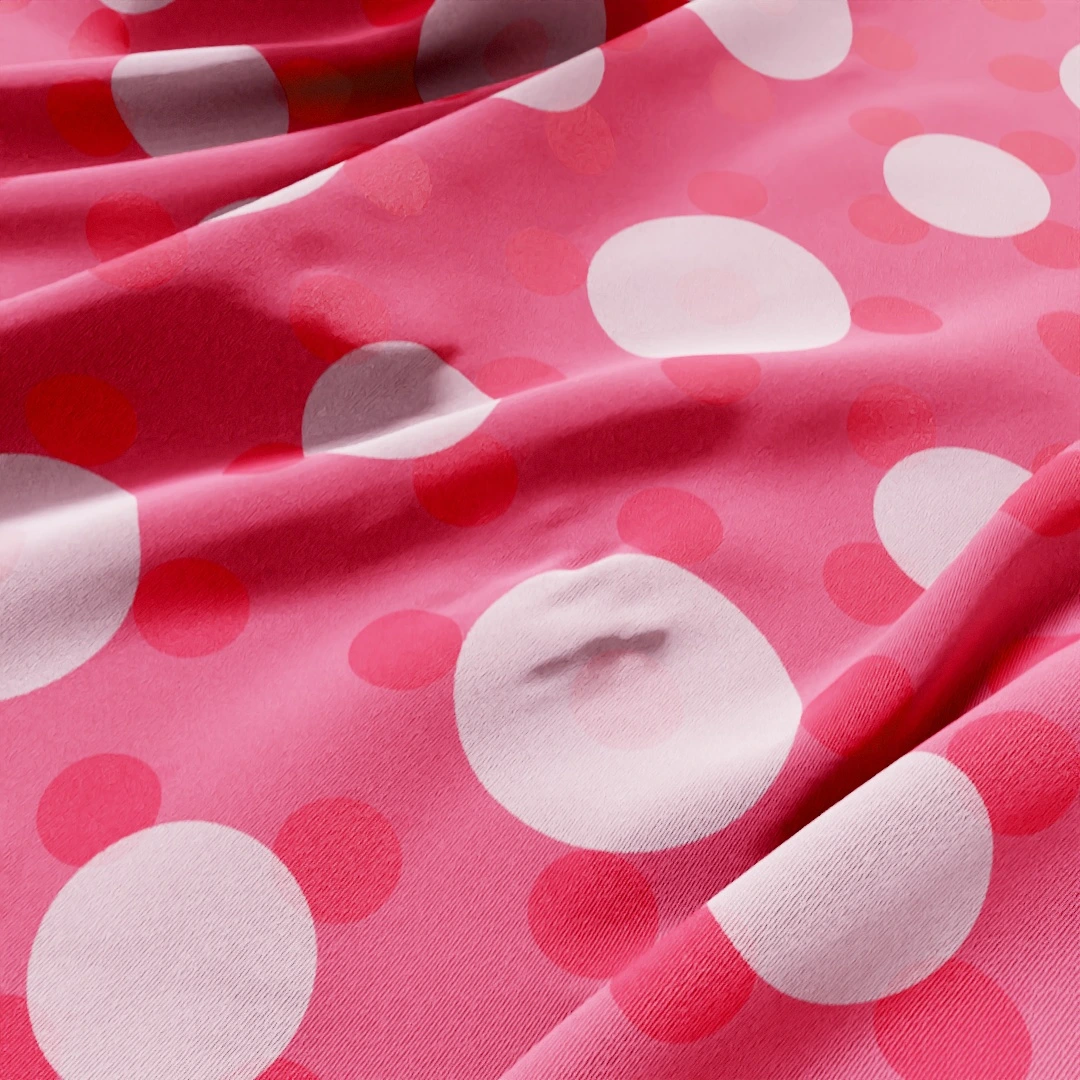 Vibrant Pink Polka Dot Fabric Texture