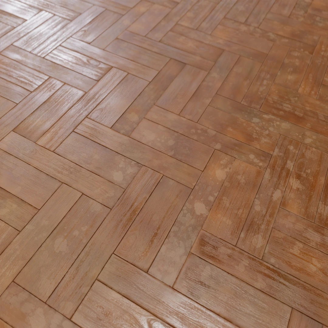 Vintage Patina Oak Herringbone Parquet Texture