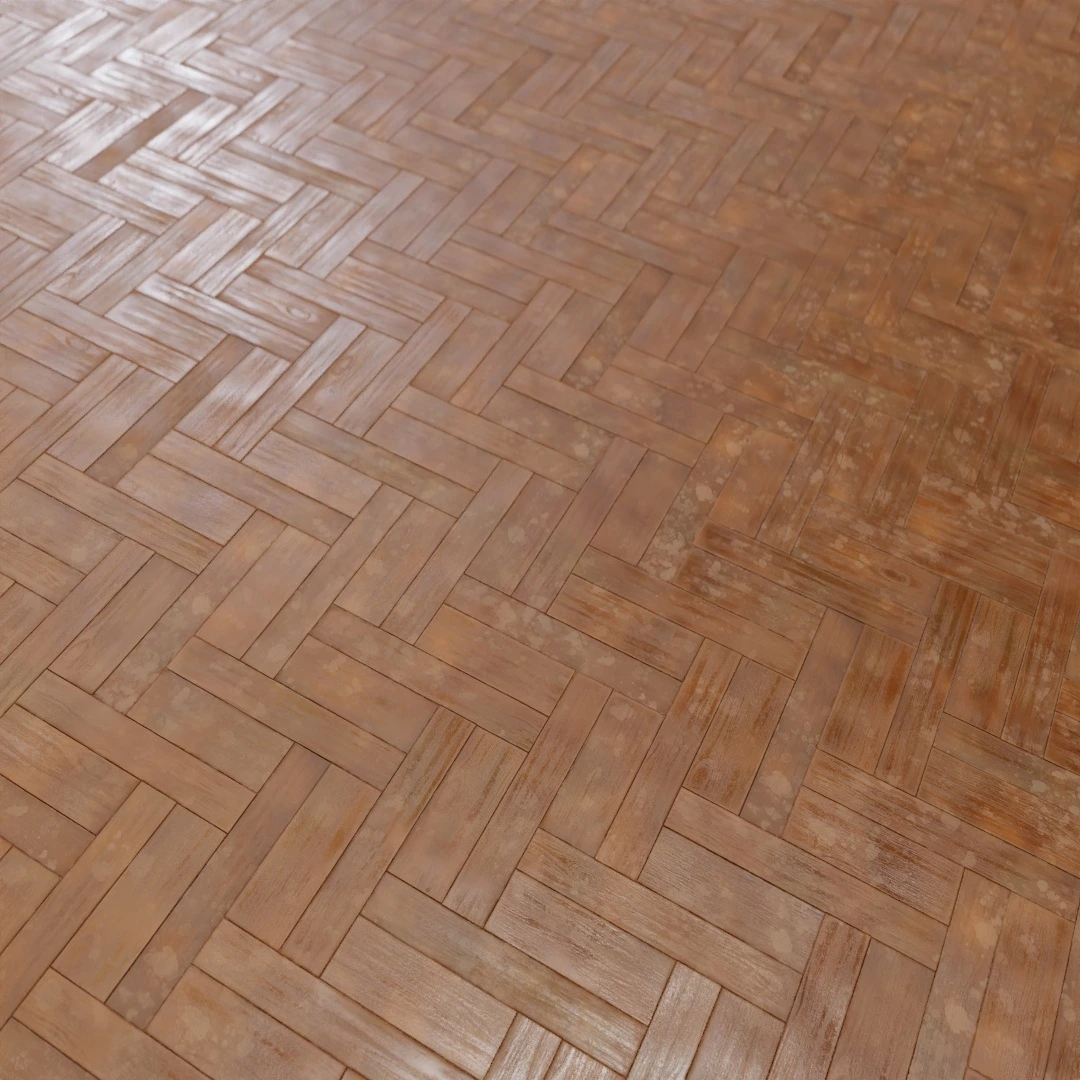 Vintage Patina Oak Herringbone Parquet Texture