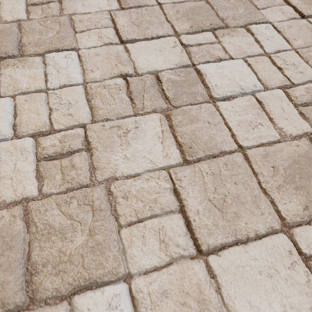 Weathered Cobblestone Pavement Texture