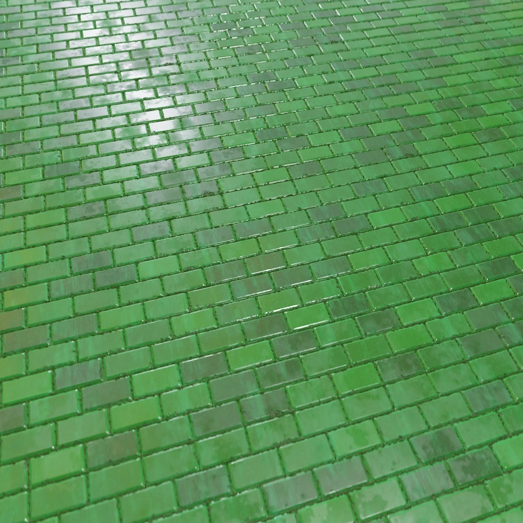 Weathered Green Brick Wall Texture