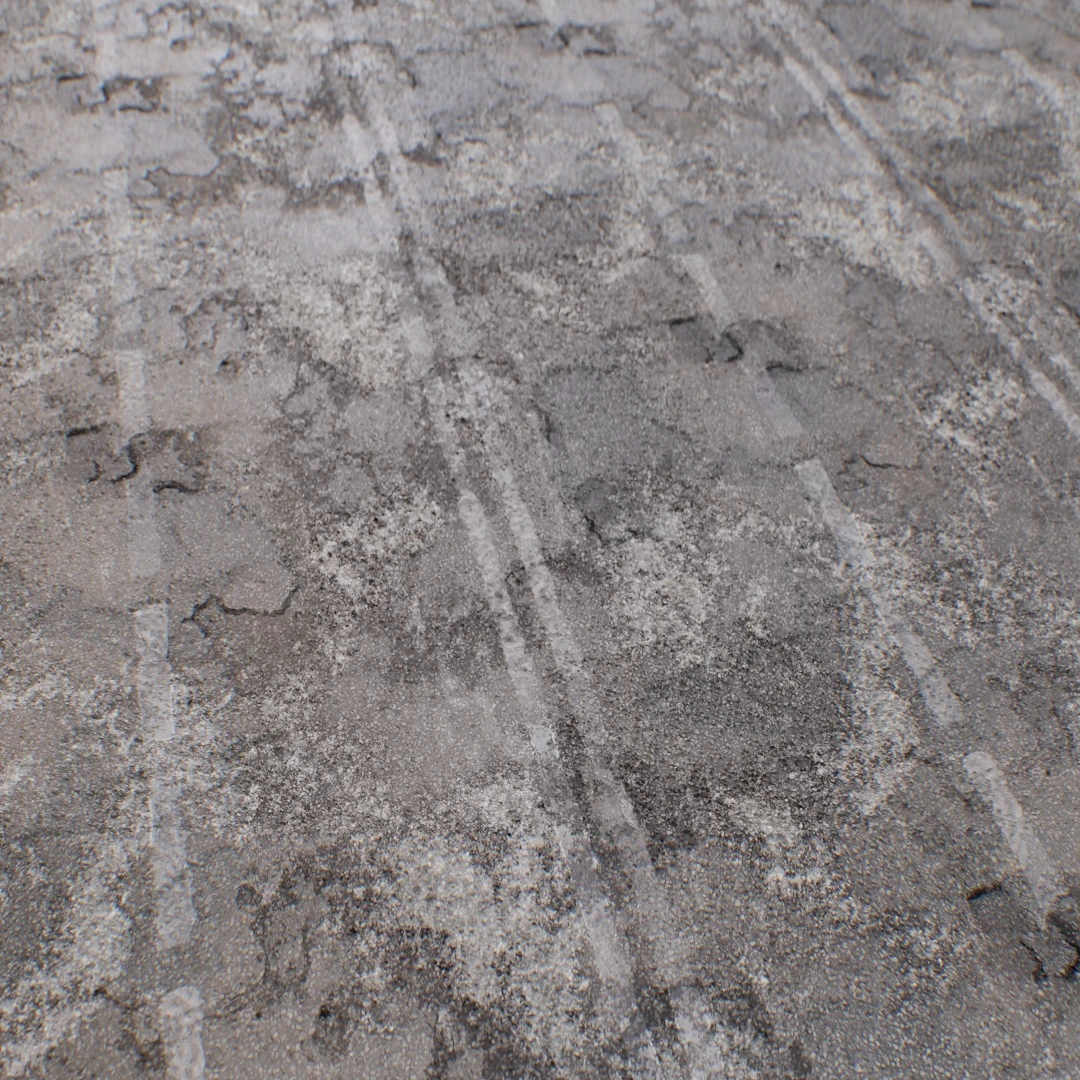 White Two Lane Cracked Asphalt Texture