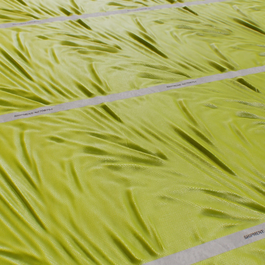 Wrinkled Lime Green Tarpaulin Texture