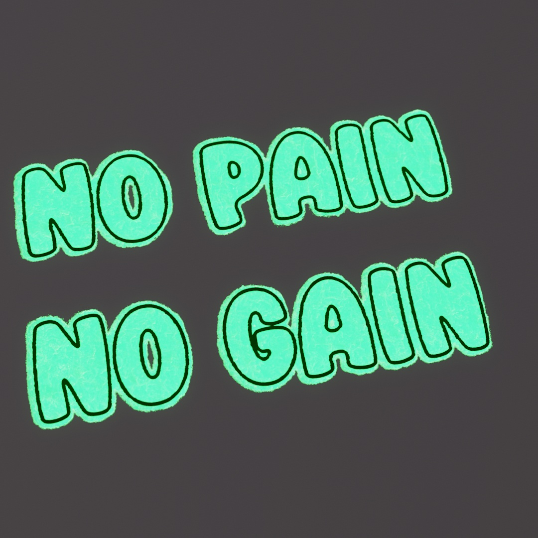 No Pain No Gain Graffiti Decal