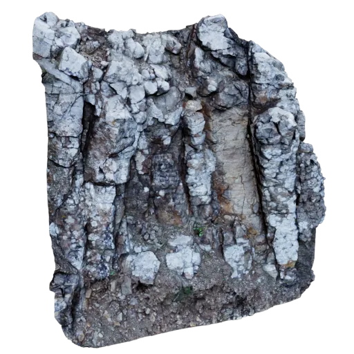 Natural Rock Wall 3D Model