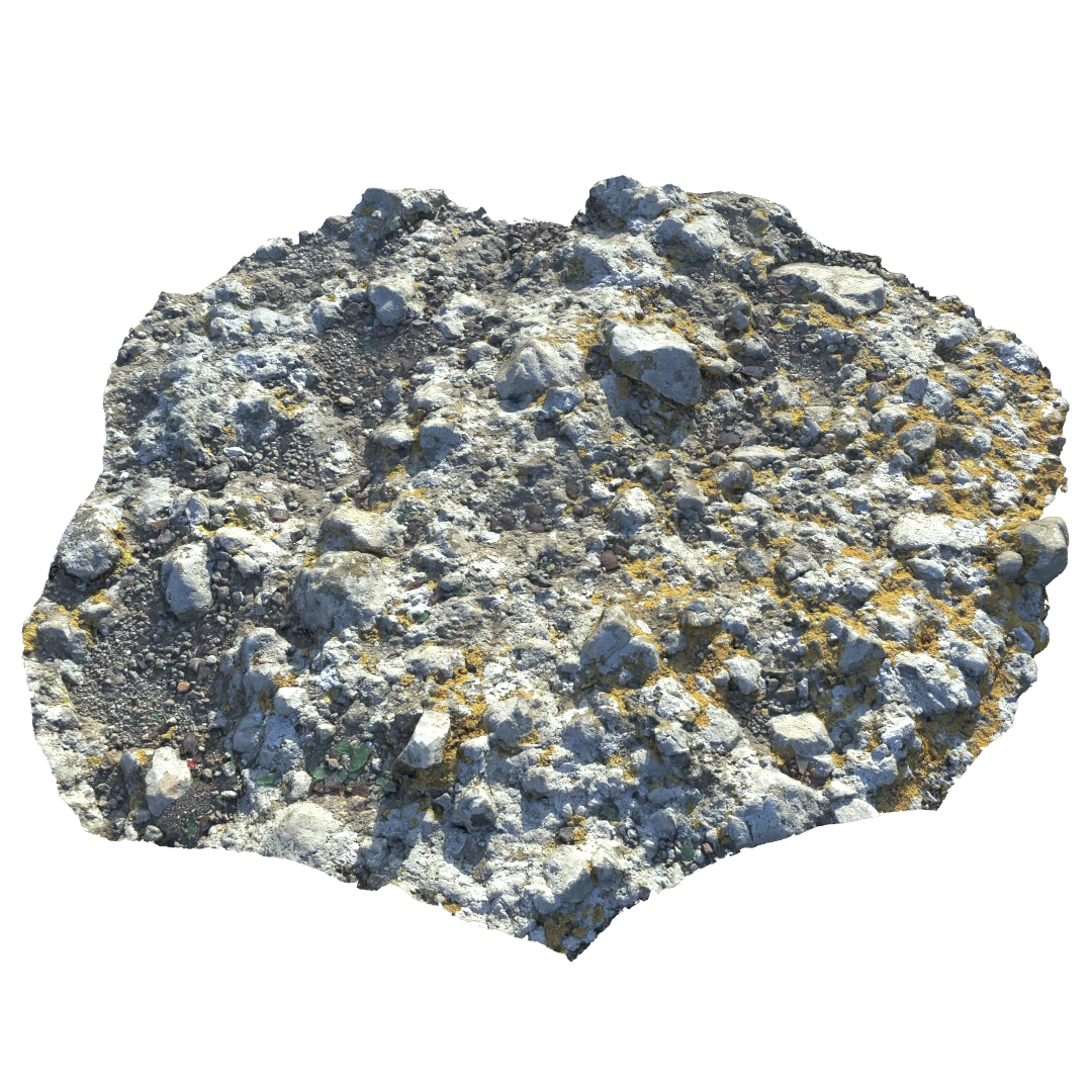 Ground Mossy Rock 3D Model34